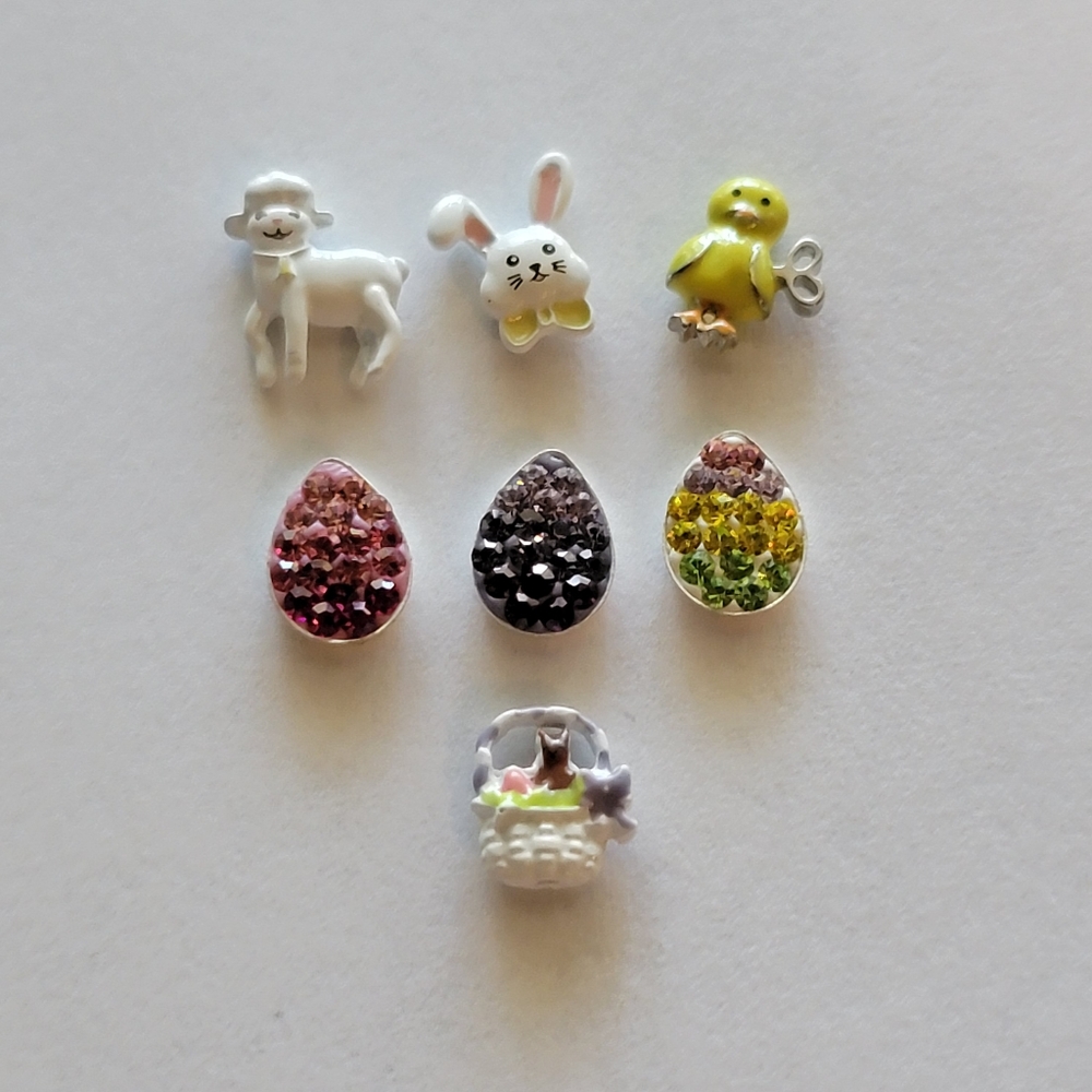 Origami Owl lot of 7 Easter charms